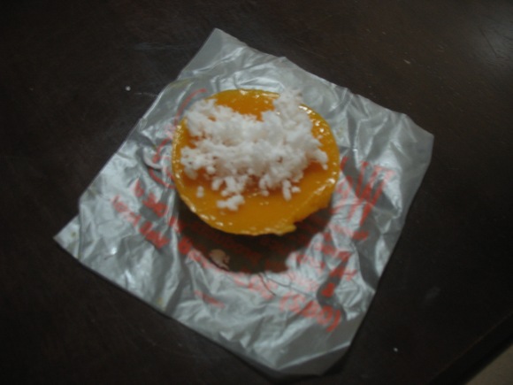 Forget the name - an egg tart (I think) that you sprinkle coconut on top.  Delicious!